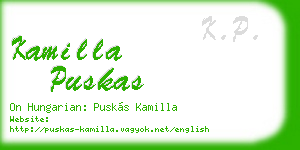 kamilla puskas business card