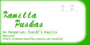 kamilla puskas business card